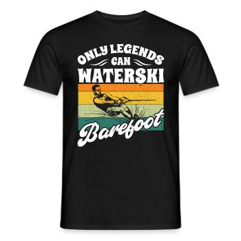 Barefoot Waterskiing - Men's T-Shirt - black - Front - AI Model Male 178 light (178cm)