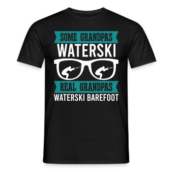 Barefoot Waterskiing Grandpa - Men's T-Shirt - black - Front - AI Model Male 178 light (178cm)
