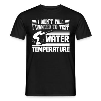 Je ne suis pas tombé dans l’eau Je teste l’eau - T-shirt homme - noir - Devant - AI Model Male 178 light (178cm)