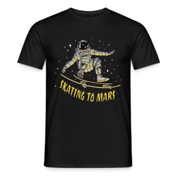 Skating to Mars / Astronaut Space Skater - Men's T-Shirt - black - Front - AI Model Male 178 light (178cm)