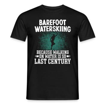 Barefoot waterskiing - Men's T-Shirt - black - Front - AI Model Male 178 light (178cm)