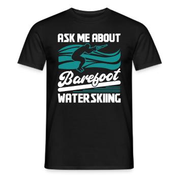 Barefoot Waterskiing - Men's T-Shirt - black - Front - AI Model Male 178 light (178cm)
