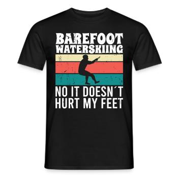 Ski nautique pieds nus non ça ne fait pas mal - T-shirt homme - noir - Devant - AI Model Male 178 light (178cm)