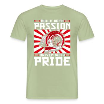 Sport automobile Tuning Auto - T-shirt homme - vert sauge - Devant - AI Model Male 178 light (178cm)