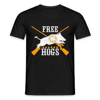 Chasseurs Chasse au sanglier - T-shirt homme - noir - Devant - AI Model Male 178 light (178cm)
