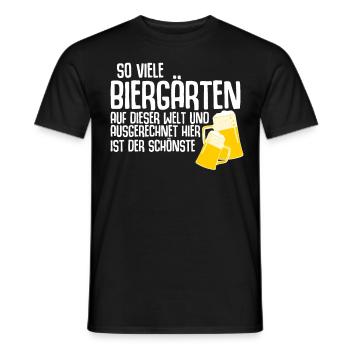 Der schönste Biergarten - Männer T-Shirt - Schwarz - Vorne - AI Model Male 178 light (178cm)