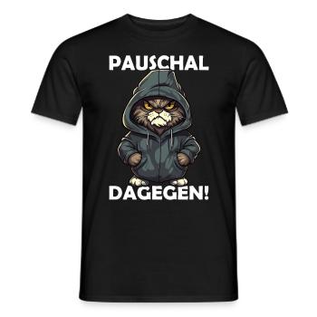 Pauschal dagegen - Bürohumor - Arbeitskollegen - Männer T-Shirt - Schwarz - Vorne - AI Model Male 178 light (178cm)