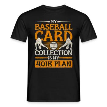 Collecteur de cartes de baseball Collecteur de cartes de baseball - T-shirt homme - noir - Devant - AI Model Male 178 light (178cm)