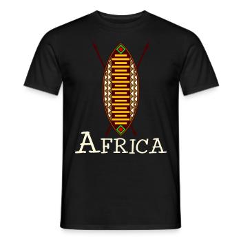 Afrique bouclier africain - T-shirt homme - noir - Devant - AI Model Male 178 light (178cm)