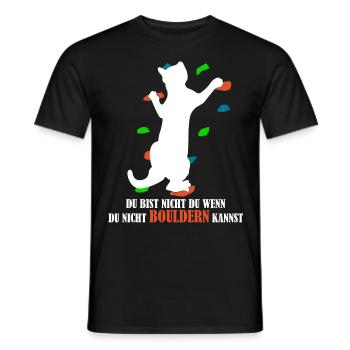Escalade de bloc de chat - T-shirt homme - noir - Devant - AI Model Male 178 light (178cm)