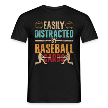 Collecteur de cartes de baseball Collecteur de cartes de baseball - T-shirt homme - noir - Devant - AI Model Male 178 light (178cm)