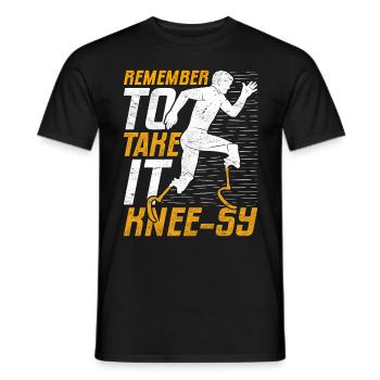 Prosthetic Leg Remember To Take It Knee-sy - Men's T-Shirt - black - Front - AI Model Male 178 light (178cm)