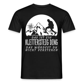 Klettersteig Spruch Bergwandern - Männer T-Shirt - Schwarz - Vorne - AI Model Male 178 light (178cm)