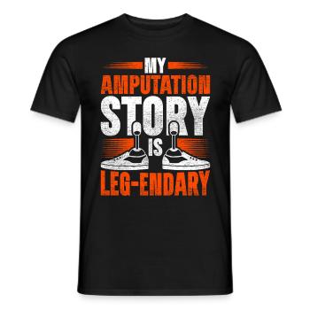 Prosthetic Leg My Amputation Story Is Leg-endary - Men's T-Shirt - black - Front - AI Model Male 178 light (178cm)