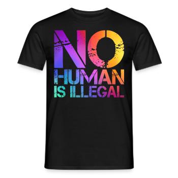 No man is an illegal immigration lover - Men's T-Shirt - black - Front - AI Model Male 178 light (178cm)