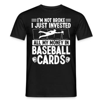 Funny Baseball Card Design - Men's T-Shirt - black - Front - AI Model Male 178 light (178cm)