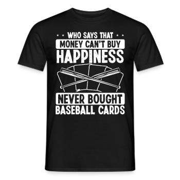 Funny Baseball Card Design - Men's T-Shirt - black - Front - AI Model Male 178 light (178cm)
