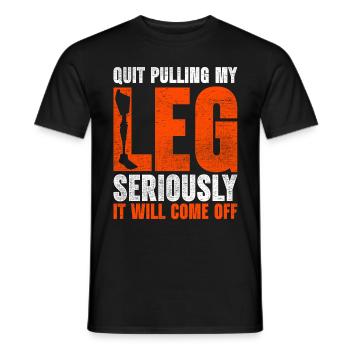 Beinprothese Beinamputierter Einbeinig - Männer T-Shirt - Schwarz - Vorne - AI Model Male 178 light (178cm)