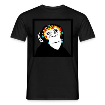Singe Singe Visage Singe - T-shirt homme - noir - Devant - AI Model Male 178 light (178cm)