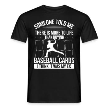 Funny Baseball Card Design - Men's T-Shirt - black - Front - AI Model Male 178 light (178cm)