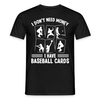 Funny Baseball Card Design - Men's T-Shirt - black - Front - AI Model Male 178 light (178cm)