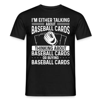 Conception de carte de baseball amusante - T-shirt homme - noir - Devant - AI Model Male 178 light (178cm)