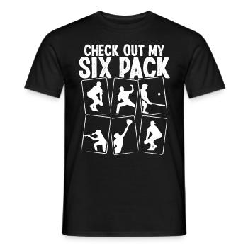 Funny Baseball Card Design - Men's T-Shirt - black - Front - AI Model Male 178 light (178cm)