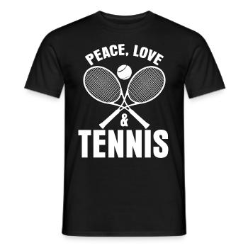 Balles de tennis Balles de tennis Raquettes de tennis - T-shirt homme - noir - Devant - AI Model Male 178 light (178cm)
