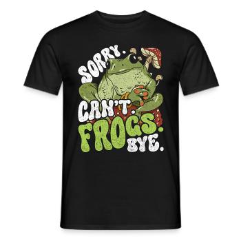 Frog : Désolé. Ne. Grenouilles. Au revoir. Éleveurs de grenouilles - T-shirt homme - noir - Devant - AI Model Male 178 light (178cm)