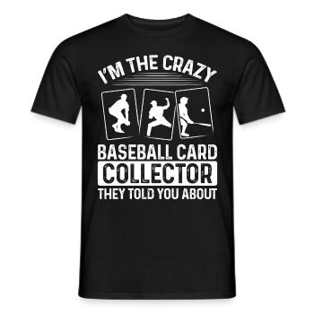 Funny Baseball Card Design - Men's T-Shirt - black - Front - AI Model Male 178 light (178cm)