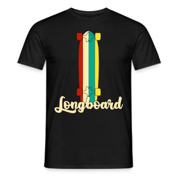 Longboard Longboarding Retro Longboarder - T-shirt homme - noir - Devant - AI Model Male 178 light (178cm)