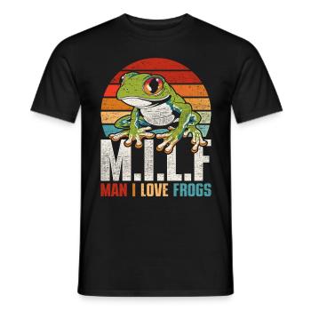 Rainette aux yeux rouges Homme J’aime les grenouilles - T-shirt homme - noir - Devant - AI Model Male 178 light (178cm)