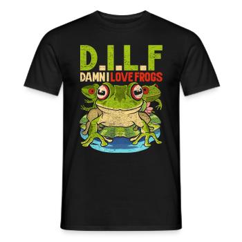 Rainette aux yeux rouges j’aime les grenouilles - T-shirt homme - noir - Devant - AI Model Male 178 light (178cm)