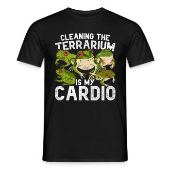 Frog Red-eyed Tree Frog Cleaning The Terrarium - Men's T-Shirt - black - Front - AI Model Male 178 light (178cm)