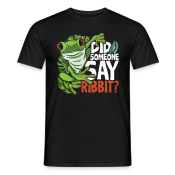 Frog Red-eyed Tree Frog Did Someone Say Ribbit? - Men's T-Shirt - black - Front - AI Model Male 178 light (178cm)