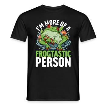 Grenouille Rainette aux yeux rouges Frogtastic Person - T-shirt homme - noir - Devant - AI Model Male 178 light (178cm)