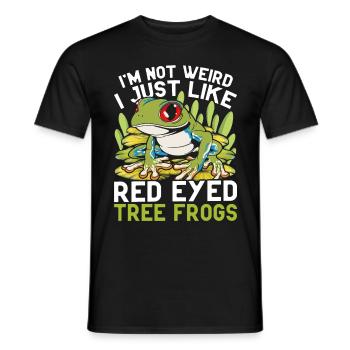 Red-eyed tree frog - Men's T-Shirt - black - Front - AI Model Male 178 light (178cm)