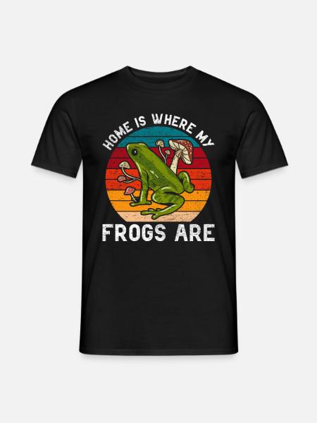 Frosch Home Is Where My Frogs Are - Männer T-Shirt - Schwarz
