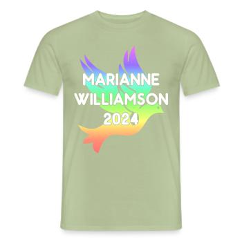 Marianne Williamson Pour le président 2024 Rainbow - T-shirt homme - vert sauge - Devant - AI Model Male 178 light (178cm)