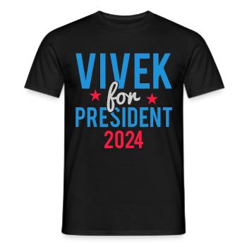 Vivek Ramaswamy for President 2024 - Men's T-Shirt - black - Front - AI Model Male 178 light (178cm)