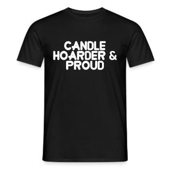 Candle Hoarder & Proud - Men's T-Shirt - black - Front - AI Model Male 178 light (178cm)