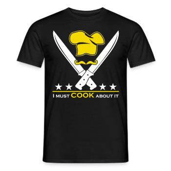Chapeau de chef Chef cuisinier Chef de cuisine - T-shirt homme - noir - Devant - AI Model Male 178 light (178cm)