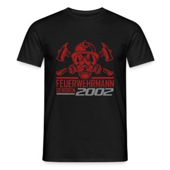 Feuerwehr Feuerwehrmann 2002 Geboren Geburtstag - Männer T-Shirt - Schwarz - Vorne - AI Model Male 178 light (178cm)