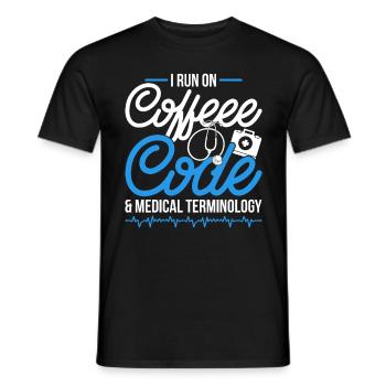 Coding Specialist Coffee, Code & Medical Terminology - Men's T-Shirt - black - Front - AI Model Male 178 light (178cm)