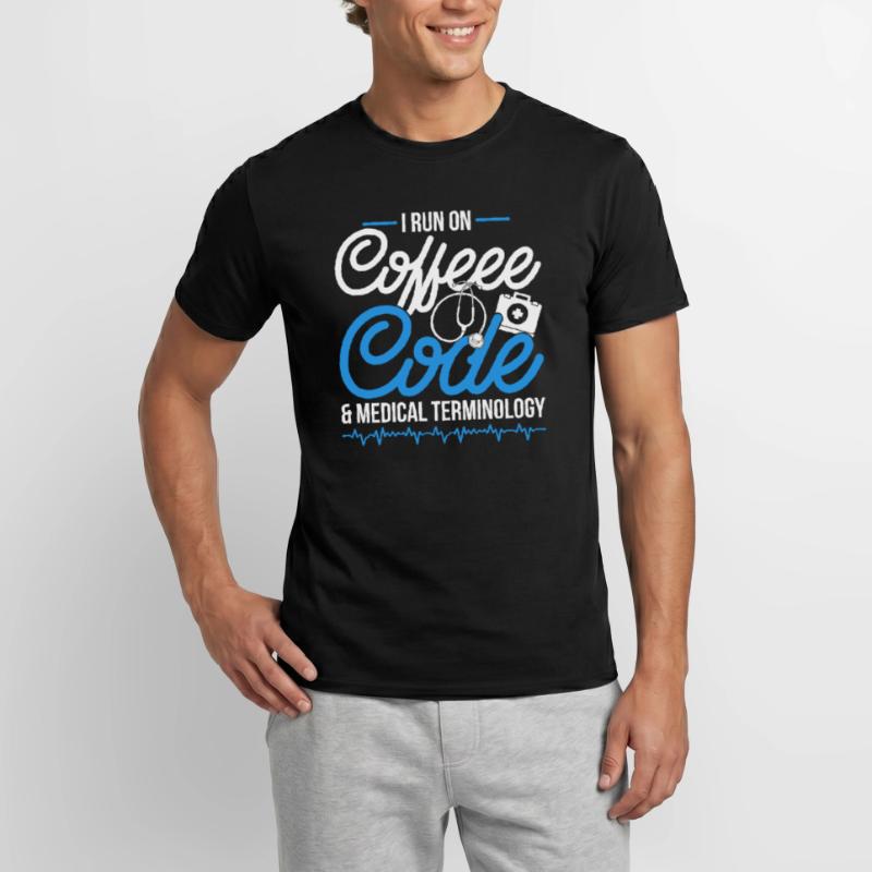Coding Specialist Coffee, Code & Medical Terminology Men's T-shirt