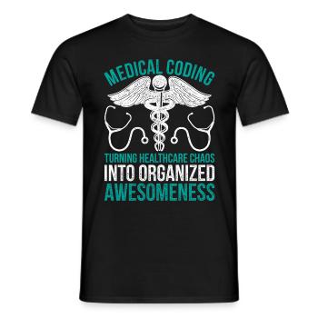 Le codage médical transforme le chaos dans le secteur de la santé - T-shirt homme - noir - Devant - AI Model Male 178 light (178cm)