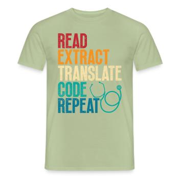 Coding Specialist Medical Encoder - Men's T-Shirt - sage - Front - AI Model Male 178 light (178cm)