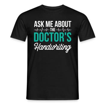 Coding Specialist Ask Me About Doctors Handwriting - Men's T-Shirt - black - Front - AI Model Male 178 light (178cm)