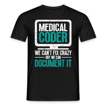 Coding Specialist Medical Encoder - Men's T-Shirt - black - Front - AI Model Male 178 light (178cm)