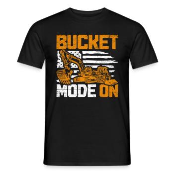 Excavator Driver Bucket Mode On - Men's T-Shirt - black - Front - AI Model Male 178 light (178cm)